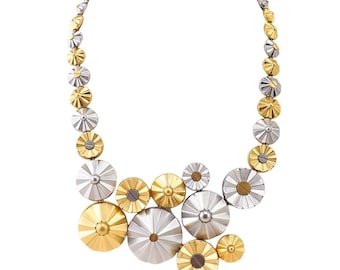 Coach Necklace, Coach Rivet Daisies, Coach Statement Necklace, Coach Metal Necklace, Rivet Daisies Necklace, Luxury Coach Necklace