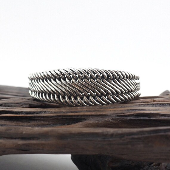 Sterling Silver Bracelet, Large Silver Bracelet, … - image 4