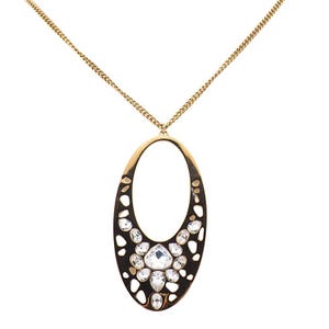 Swarovski Necklace, Swarovski Crystal Necklace, Pendant Necklace, Gold Necklace, Large Pendant, Long Necklace, Swarovski Ariane, Swarovski