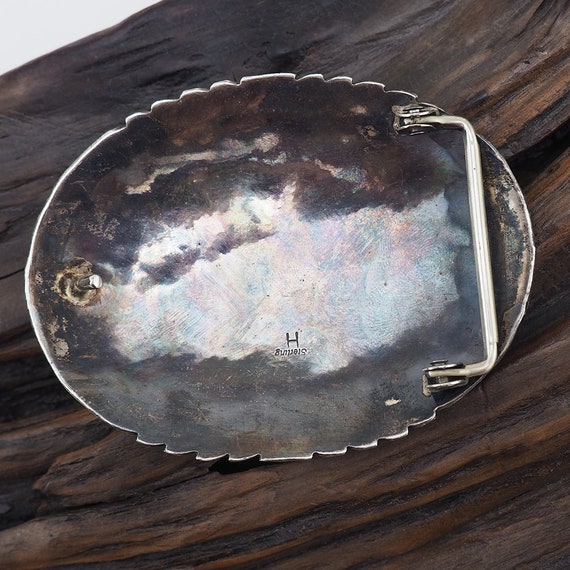 Native Silver Buckle, Artist Signed, Eagle Buckle… - image 6