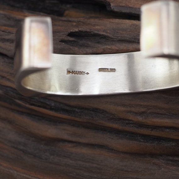 Silver Cuff Bracelet, Inlay Bracelet, Smaller Siz… - image 9