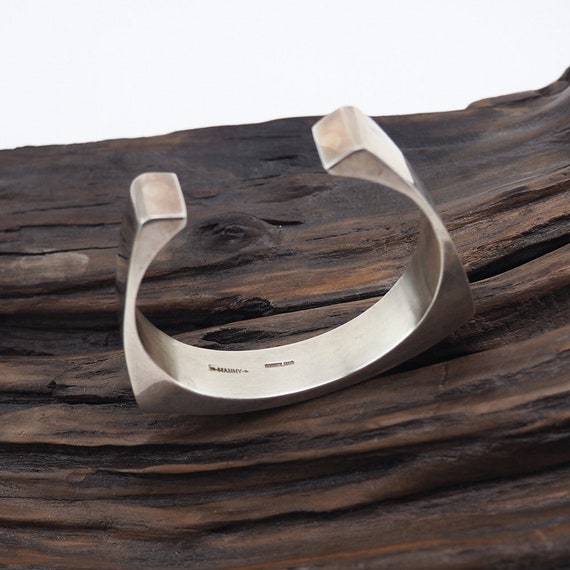 Silver Cuff Bracelet, Inlay Bracelet, Smaller Siz… - image 8