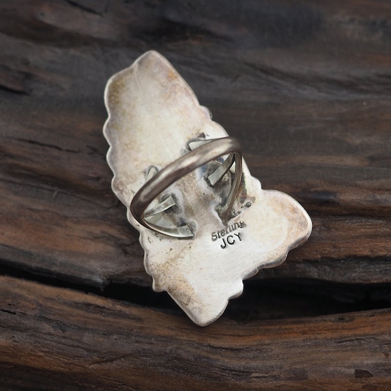Coral Ring, Native American Ring, Sterling Silver… - image 6