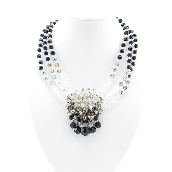 Vintage Crystal Necklace, Vintage Beaded Necklace… - image 1