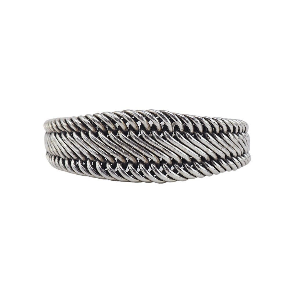 Sterling Silver Bracelet, Large Silver Bracelet, Toggle