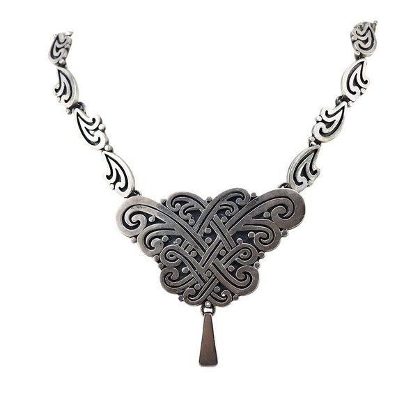 Buy Tribal Necklace, Silver Drop Necklace, Sterling Silver 