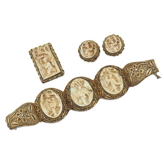 Chinese Export Jewelry, Chinese Filigree, Vintage
