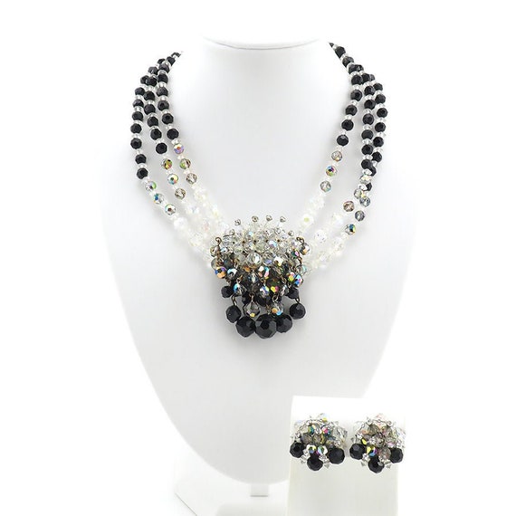 Vintage Crystal Necklace, Vintage Beaded Necklace… - image 2