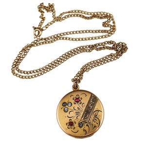 Antique Locket Necklace, Victorian Locket, Locket Pendant, Locket Necklace, Antique Pendant, Gold Filled Necklace, Antique Necklace