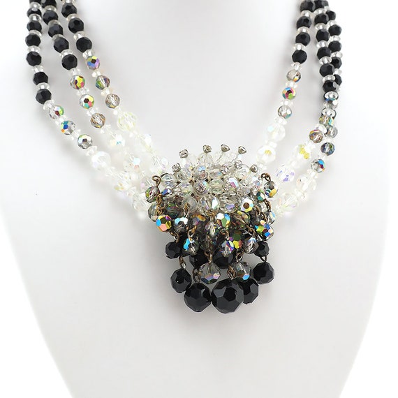 Vintage Crystal Necklace, Vintage Beaded Necklace… - image 4