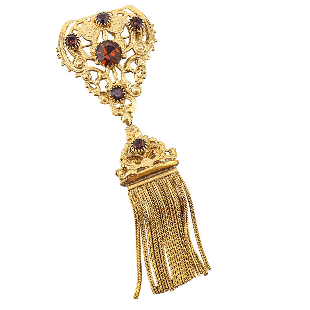 Vintage Mid Century Tassel Brooch