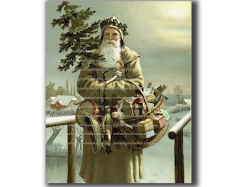 Victorian Santa Claus Print: Antique Christmas Wall Art (Digital Download)