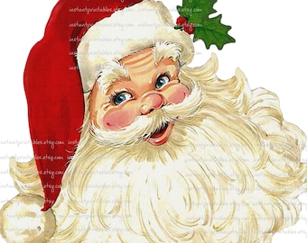 Santa PNG Christmas Sublimation Commercial Clipart BESTSELLER No Background Transparent HTV Waterslide Transfer #1104