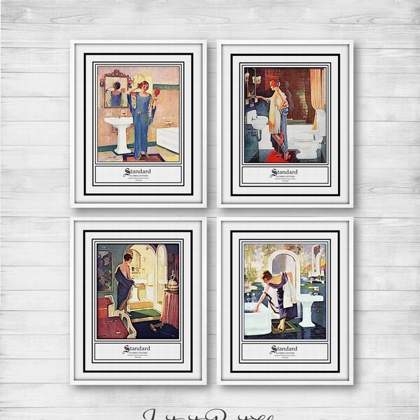 Vintage Bathroom Art - Etsy