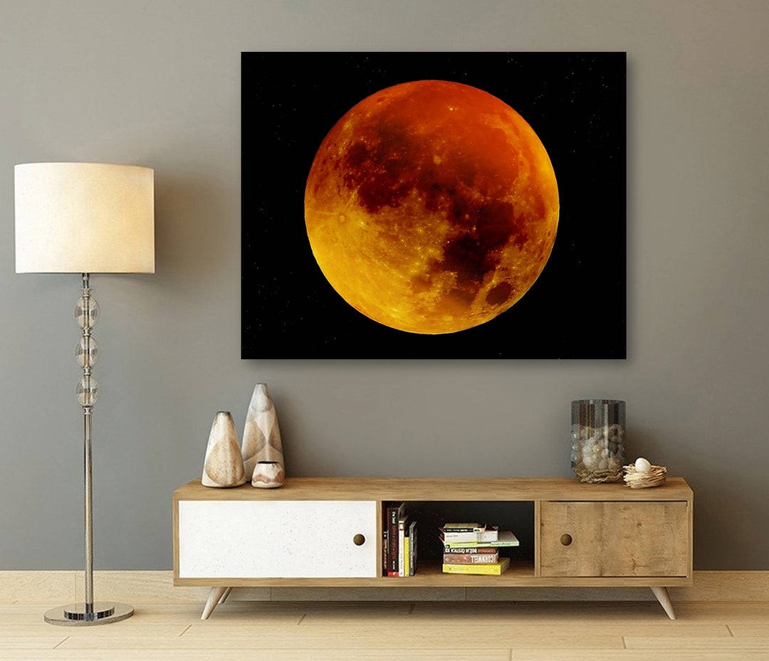 SALE Moon Print Printable Art Super Blue Blood Moon Celestial Wall ...