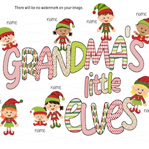 Noël PNG Grand-mères Petits Elfes Elfe Sublimation clipart HTV Waterslide No Background Transfer t-shirts, tasses, sacs, cartes #1307