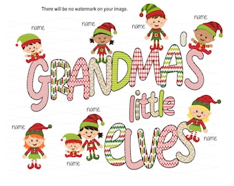 Christmas Elves PNG: Grandma's Little Elves Clipart (Digital Download)