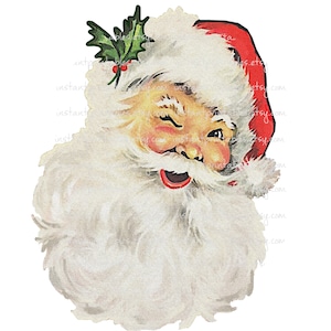 Vintage Santa PNG: Christmas Sublimation Transfer Clipart (Digital Download)
