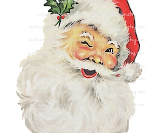 Santa PNG Christmas Sublimation Iron On Transfer Clipart  No Background Transparent Commercial Vintage Retro Victorian Old Antique #1120