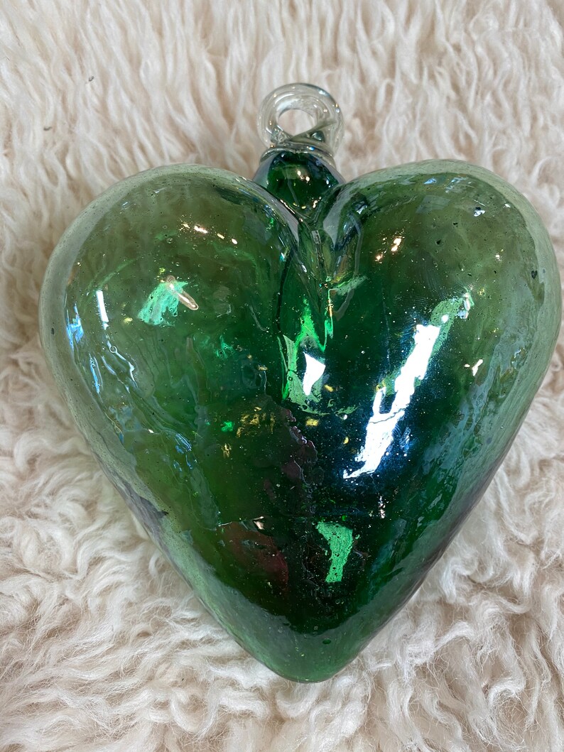 Hand blown glass heart 8 Etsy