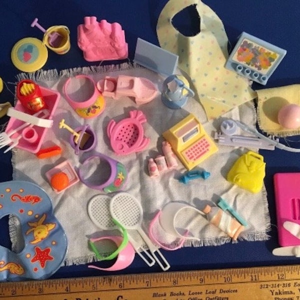 Vintage Barbie Accessories Beach Office or Stage Props Miniature Computer World Globe