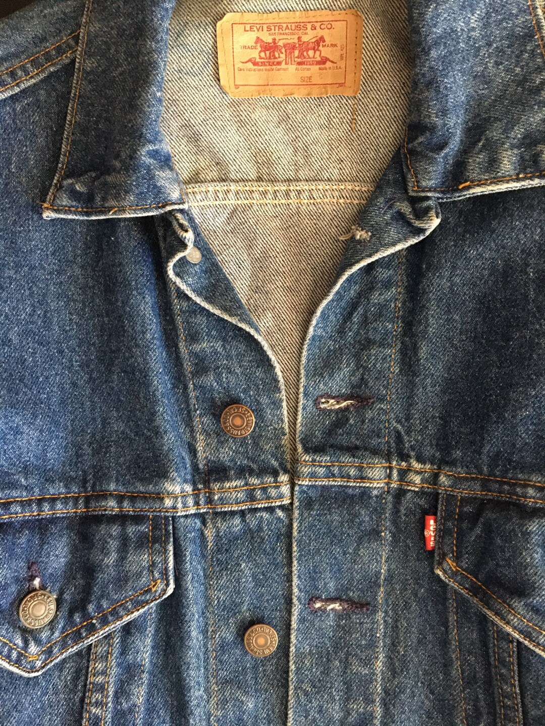 Vintage Levi Jean Jacket Blue Denim Etsy