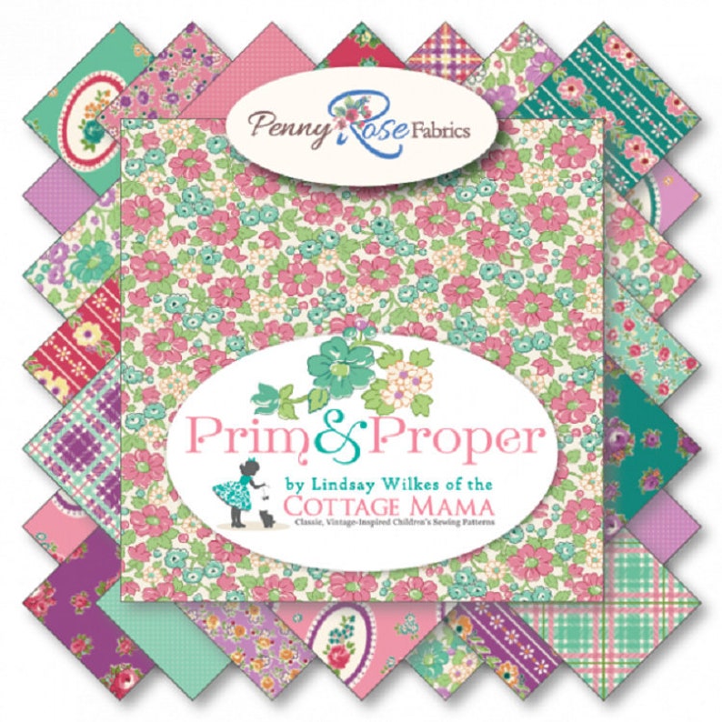 Prim /& Proper Charm Pack Penny Rose Fabrics Lindsay Wilkes Quilting Cotton Sewing Supplies Calico Pre cut Cotton Squares Floral Fabric