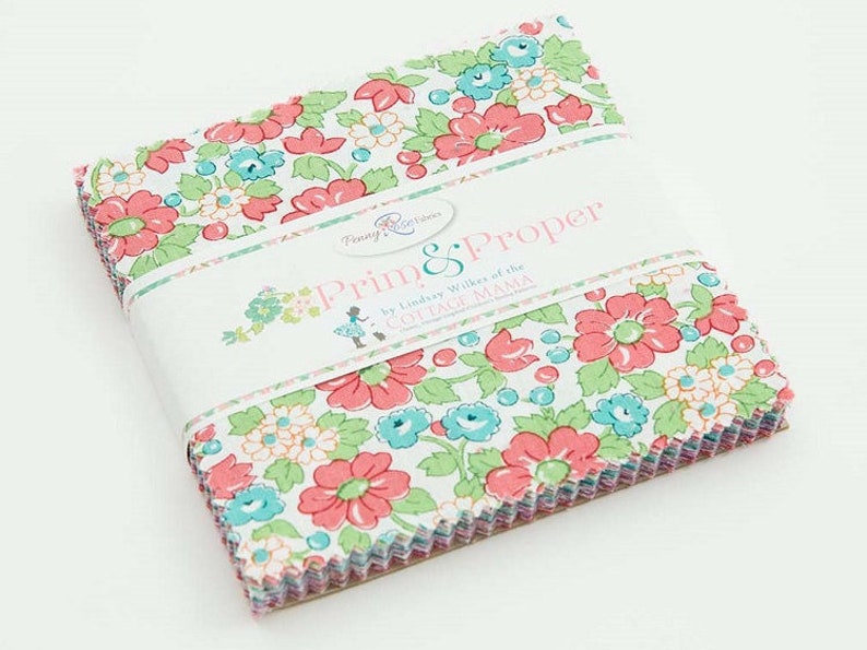 Prim /& Proper Charm Pack Penny Rose Fabrics Lindsay Wilkes Quilting Cotton Sewing Supplies Calico Pre cut Cotton Squares Floral Fabric