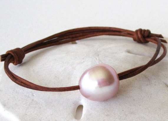 Pink Pearl Bracelet Leather And - Leather And Pearl Bracelet Pink Pearl Bracelet Leather And - Leather And Pearl Bracelet