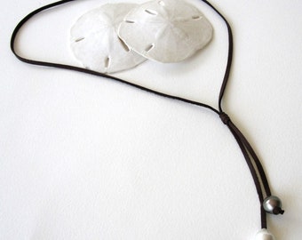 Tahitian Pearl Necklace, Leather Pearl Lariat Necklace, Tahitian Pearl Necklace Hawaii,Pearl Leather Choker,South Sea Pearl,Tahitian Jewelry