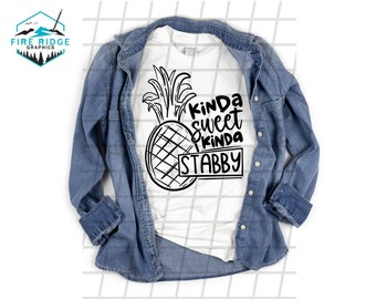 Ein bisschen niedlich Ein bisschen Stabby Lustige Tshirt SVG PNG geschnitten Datei