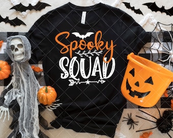 Spooky Squad Halloween T-shirt - Spooky Squad Group Shirt Design - Halloween Spooky Holiday Shirt SVG PNG Cut Files