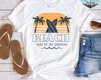 Soak up the Sun - Strand Shirt SVG PNG Dateien für Cricut & Silhouette - Summertime Shirt