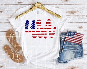 USA America 4th of July Patriotic Red White and Blue SVG PNG Cut Files