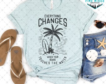 Surfen Wasser Strand SVG PNG Datei für Cricut & Silhouette - Summertime Beach Shirt Design