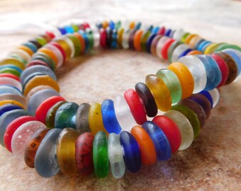 Black and Red round beads 1x0 22 Recycled Glass Beads AvidKrafts Ghana Krobo Glass beads 1315mm diameter African beads