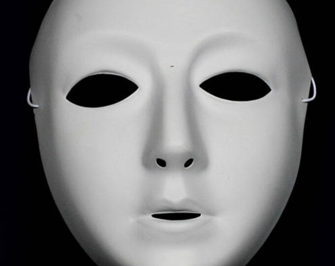 Blank Female Mask White Etsy