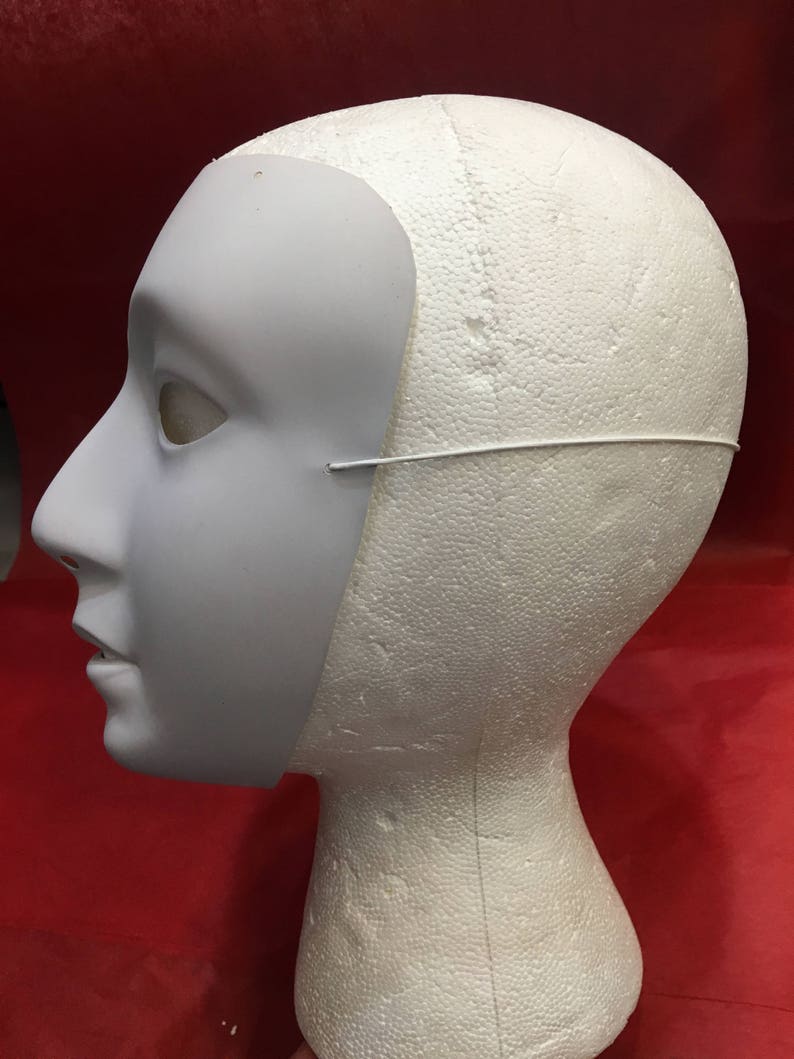 Blank Female Mask White Etsy