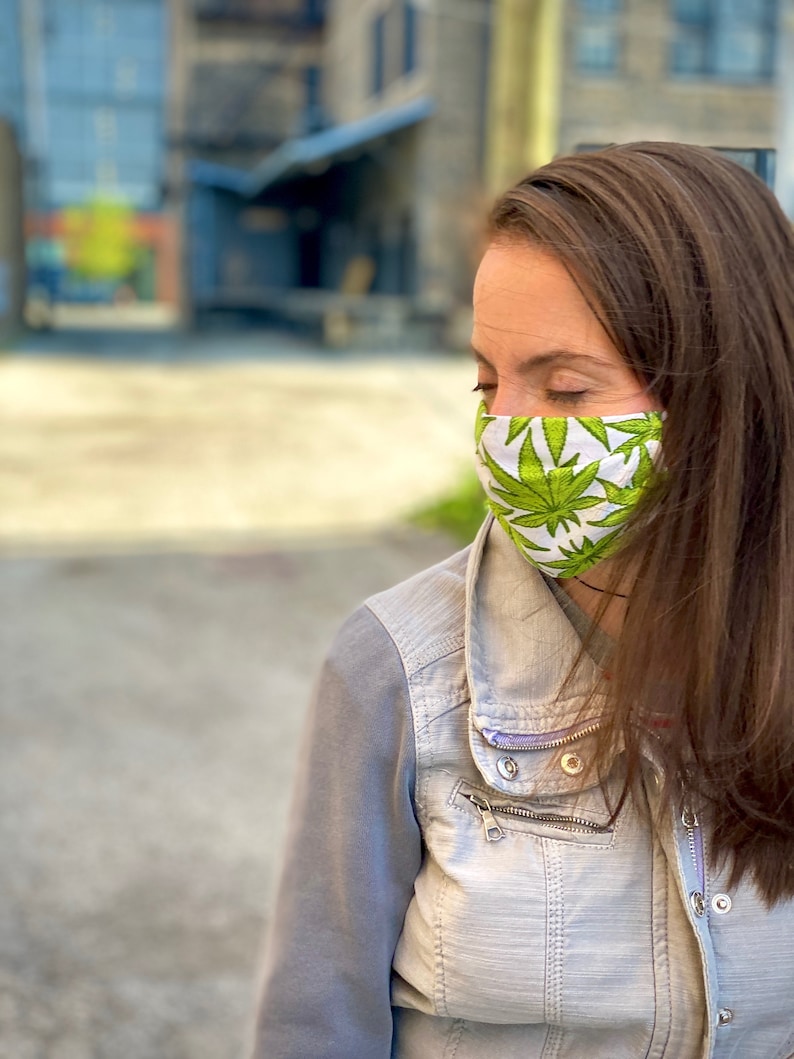 Cannabis Face Mask 2 Weed Mask Pot Face Covering Handmade Etsy
