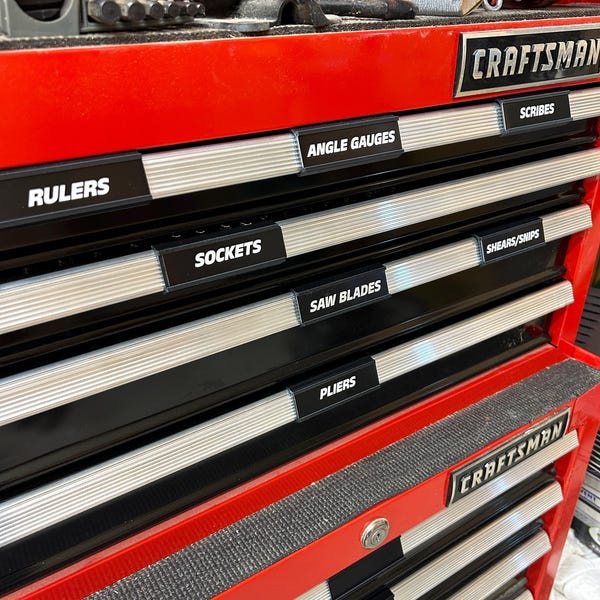 Customizable Laser Etched Clip-On Tool Box Labels - 3" x 1" (Set of 10) - SHOPTIMIZE™