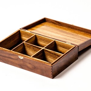 Handcrafted Heirloom Jewelry/ Keepsake Box - Walnut & Zebra Wood