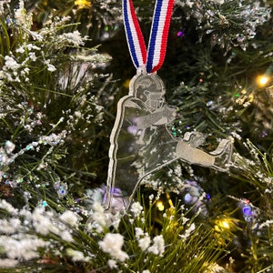 Jumping Josh Allen Buffalo Bills Christmas Ornament
