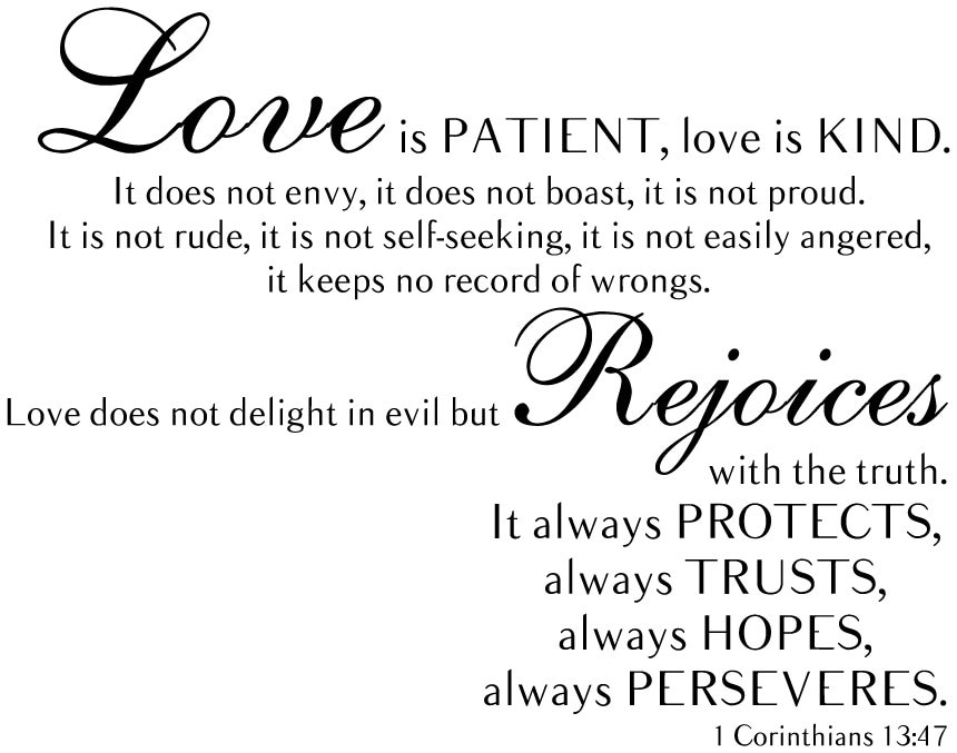 1 Corinthians 1347 Love Is Patient Love Is Kind Bible  Etsy