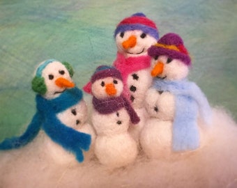 Kit: Needle Felted Snowman Family