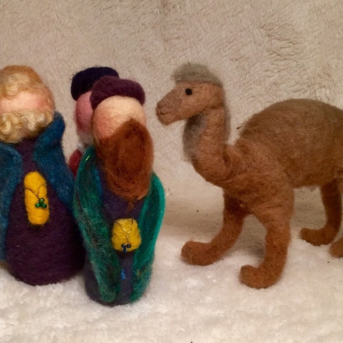 Kit Needle Felted Nativity.... Kings and Camels Etsy