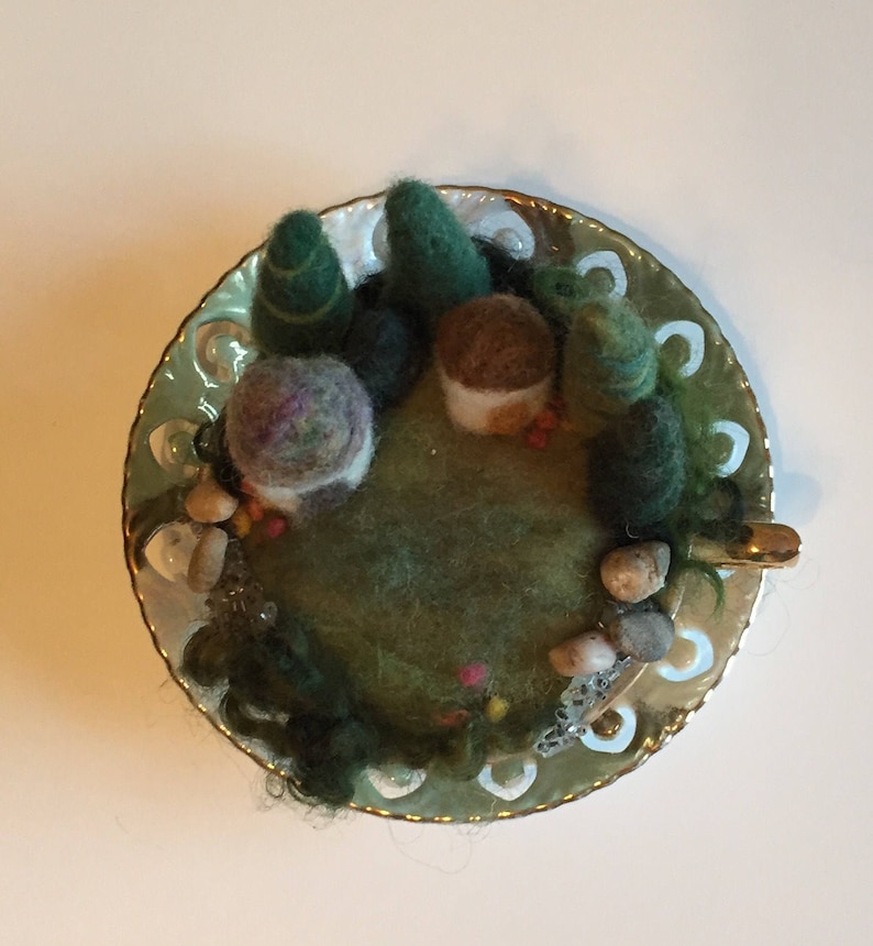 Kit Needle Felted Fairy Garden Tea Cup Etsy