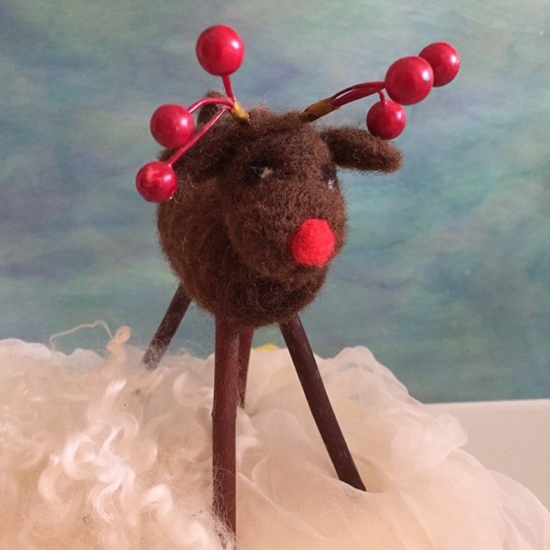 Kit: Needle Felted Twiggy Reindeer image 2