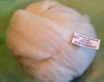 Natural Corriedale Wool Roving Top - 8 OZ Bulk Pack For Needle Felting, Spinning, Dryer Balls | 29.5 Micron, Ethically Sourced