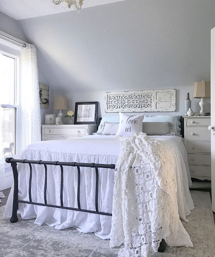 Linen Coverlet Linen Bedspread Ruffled Bedspread Shabby Etsy UK