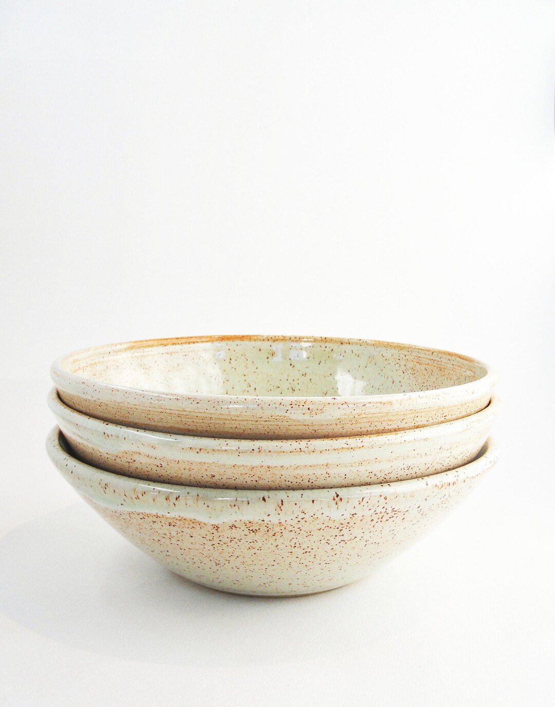 Pottery Cerealsoup Bowl. Ceramic Bowl. White Green or Etsy UK